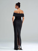 Black Off-shoulder Sheath Formal Dress